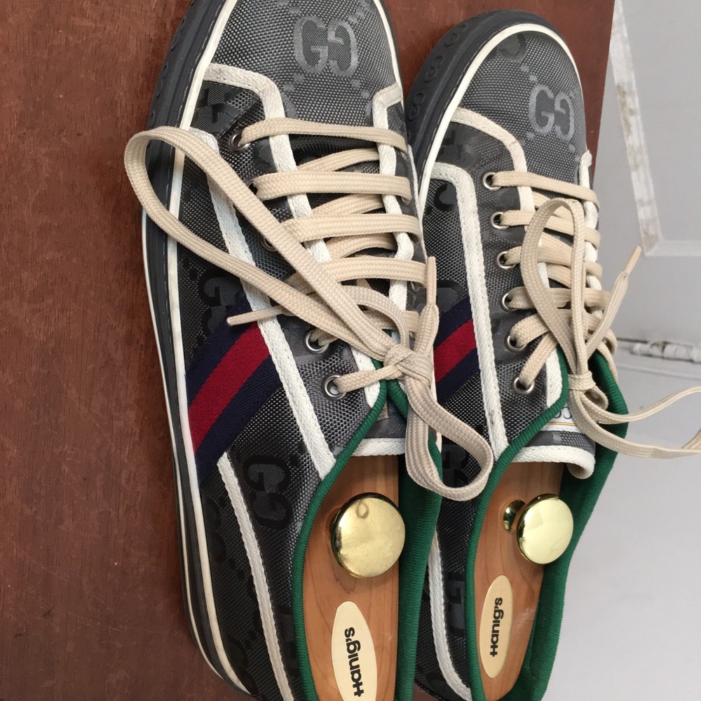 GUCCI GREY OFF THE GRID 'GUCCI TENNIS 1977' SNEAKERS